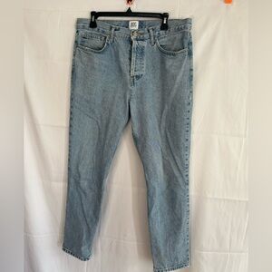 Urban Outfitters Men's Straight Jeans in Light Blue